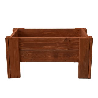 Donica drewniana, prostokątna - 60 cm x 34 cm - brązowa
