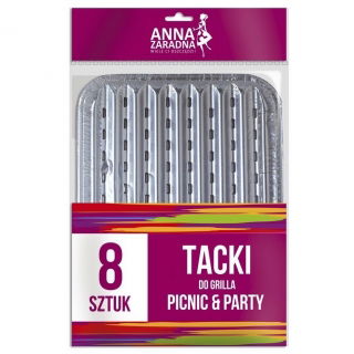 Tacki do grilla aluminiowe - 8 sztuk