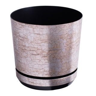 Doniczka okrągła Dekor - 26 cm - antyczne srebro