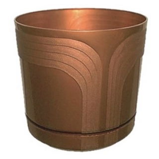 Doniczka okrągła Korado - 15 cm - brązowy metaliczny