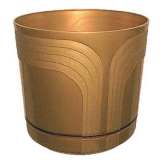 Doniczka okrągła Korado - 26 cm - złoty metaliczny