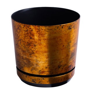Doniczka okrągła Dekor - 18 cm - kolor rdzawy