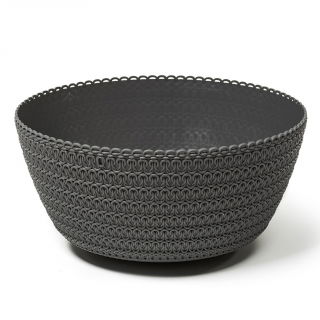 Doniczka niska misa - Jersey - 24 cm - antracytowa