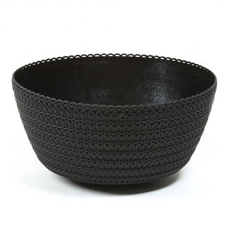 Doniczka niska misa - Jersey - 24 cm - czarna