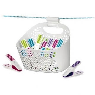 Spinacze do bielizny - w ozdobnym koszyku - CLEAN KIT - 20 szt.