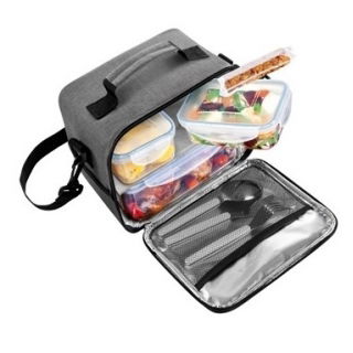 Torba termoizolacyjna z 3 pojemnikami - FRESHBOX - antracytowa