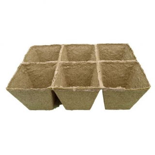 Doniczki torfowe kwadratowe 8x8 cm - 6 sztuk