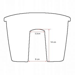 Donica balustradowa Wave - 60 cm - brązowa