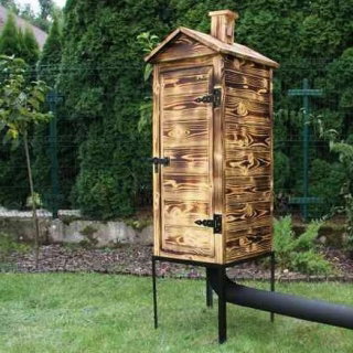 Wędzarnia ogrodowa drewniana Plus - 50 x 50 x 100 cm - opalana - bez paleniska - ZESTAW