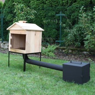 Wędzarnia ogrodowa z olchy - 50 x 50 x 50 cm - surowa