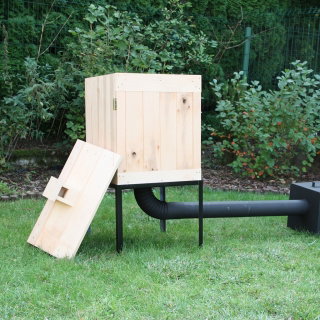 Wędzarnia ogrodowa z olchy - 50 x 50 x 60 cm - surowa