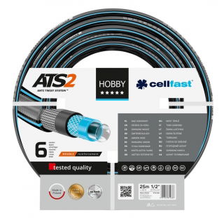 Wąż ogrodowy HOBBY ATS2 - 1/2", 25m - 6-warstwowy, najbardziej wytrzymały - CELLFAST