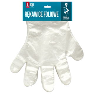 Rękawice foliowe rozmiar L na blistrze - 100 szt.