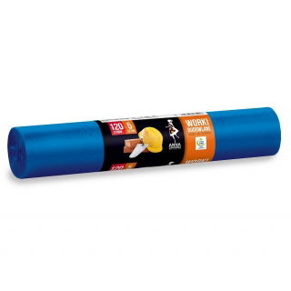 Worki na odpady BUDOWLANE - niebieskie - 120 litrów - 5 szt. - LDPE