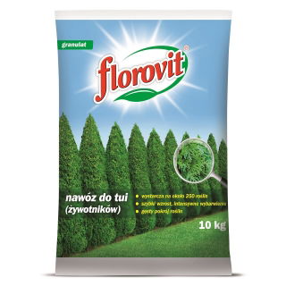 Nawóz do tui (żywotników) - szybki wzrost, intensywne wybarwienie - Florovit - 10 kg