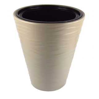 Doniczka okrągła Sahara - mrozoodporna - 35 cm - jasnoszara