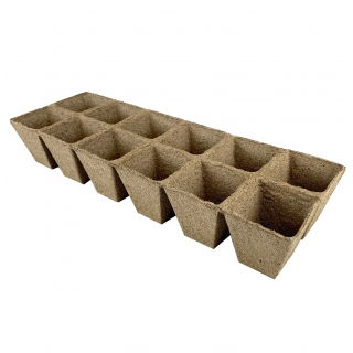 Doniczki torfowe kwadratowe 6x6 cm - 12 sztuk