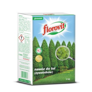 Nawóz do tui (żywotników) - szybki wzrost, intensywne wybarwienie - Florovit - 1 kg