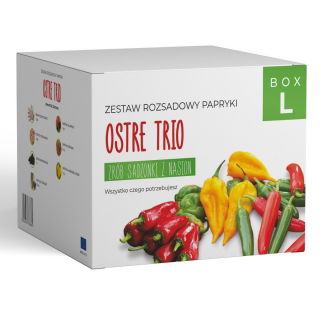 Zestaw rozsadowy papryki 'Ostre trio' - zrób sadzonki z nasion - Box L