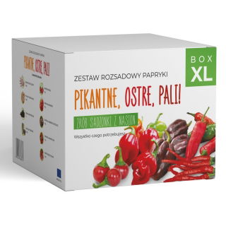 Zestaw rozsadowy papryki 'Pikantne, ostre, pali!' - zrób sadzonki z nasion - Box XL