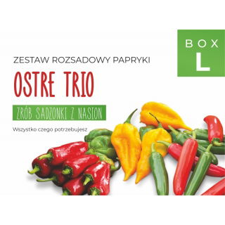 Zestaw rozsadowy papryki 'Ostre trio' - zrób sadzonki z nasion - Box L