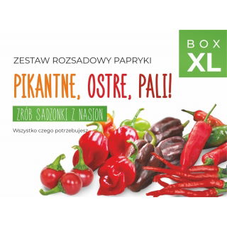 Zestaw rozsadowy papryki 'Pikantne, ostre, pali!' - zrób sadzonki z nasion - Box XL