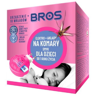 Elektro na komary do pomieszczeń z dziećmi + 10 wkładów - Bros