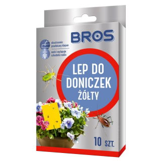 Lep do doniczek żółty - wabi i wyłapuje szkodniki roślin, np. ziemiórki - Bros - 10 szt.