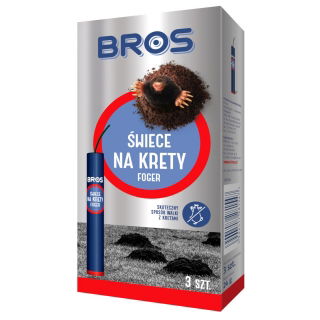 Świece dymne na krety - szybki sposób na odstraszanie szkodników - BROS - 3 sztuki