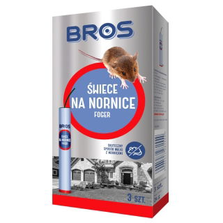 Świece dymne na nornice - niezawodne - BROS - 3 szt.