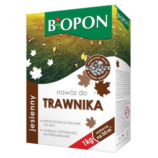 Nawóz jesienny do trawników - hartuje i zabezpiecza trawnik przed zimą - Biopon - 1 kg