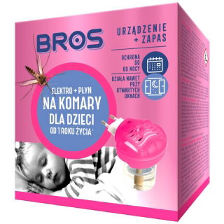 Elektro na komary do pomieszczeń z dziećmi + płyn - Bros