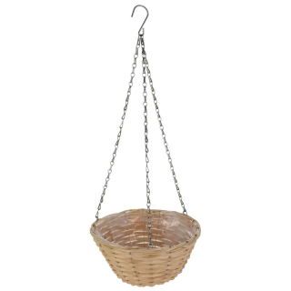 Kosz wiszący na kwiaty - drewno wiórowe - 25 cm