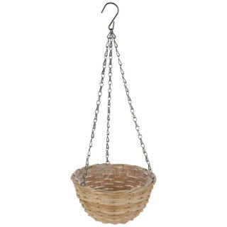 Kosz wiszący na kwiaty - drewno wiórowe - 30 cm