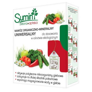 EKO nawóz uniwersalny - organiczno-mineralny - makro i mikroelementy + kwas humusowy - Sumin - 1,2 kg