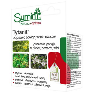 Tytanit  - poprawia zawiązywanie owoców pomidorów, papryki, truskawki, porzeczki, wiśni - Sumin - 5 ml