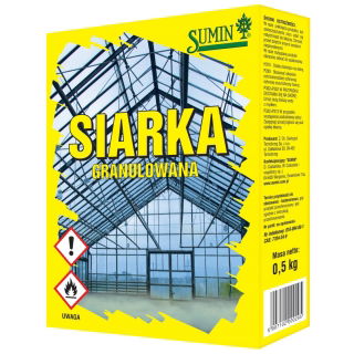 Siarka granulowana - do zakwaszania gleby i gazowania szklarni - 0,5 kg