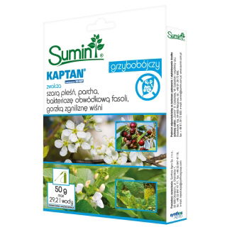 Kaptan Zawiesinowy 50 WP - na choroby grzybowe jabłoni, gruszy, wiśni i fasoli - Sumin - 50 g
