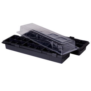 Miniszklarenka czarna 47 x 15 cm z 18 doniczkami + druga GRATIS