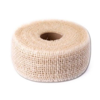 Wstążka jutowa usztywniana - biała - 5 cm / 10 metrów