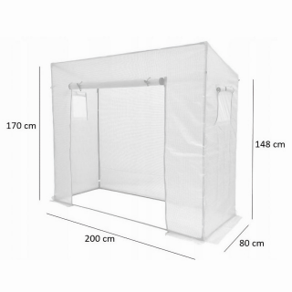 Szklarnia do pomidorów - 200 x 77 x 168/146 cm - biała
