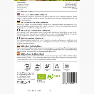 BIO Sałata liściowa Red Salad Bowl - Certyfikowane nasiona ekologiczne