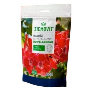 Nawóz krystaliczny do pelargonii - wspomaga tworzenie pąków kwiatowych - Ziemovit - 200 g