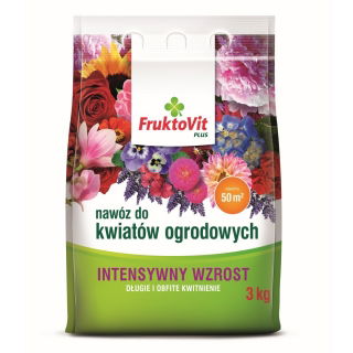 Nawóz do kwiatów ogrodowych - intensywny wzrost - długie i obfite kwitnienie - FruktoVit Plus - 3 kg