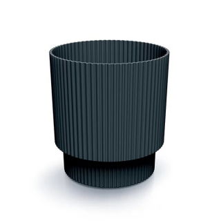 Doniczka ryflowana Milly - 13 cm - antracytowa