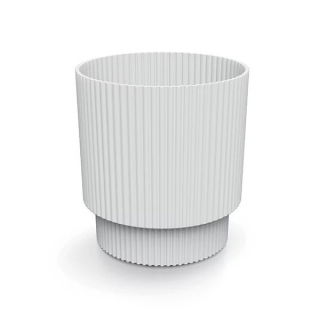 Doniczka ryflowana Milly - 13 cm - biała