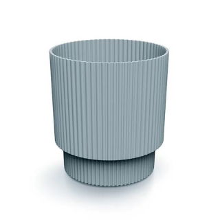 Doniczka ryflowana Milly - 13 cm - jasnoszara