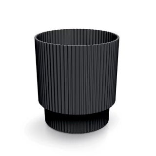 Doniczka ryflowana Milly - 13 cm - węgiel