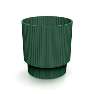 Doniczka ryflowana Milly - 13 cm - zielona piniowa