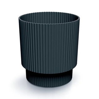 Doniczka ryflowana Milly - 15 cm - antracytowa